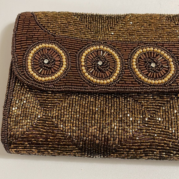 Vintage Marshall fields, copper beaded purse - Picture 2 of 16